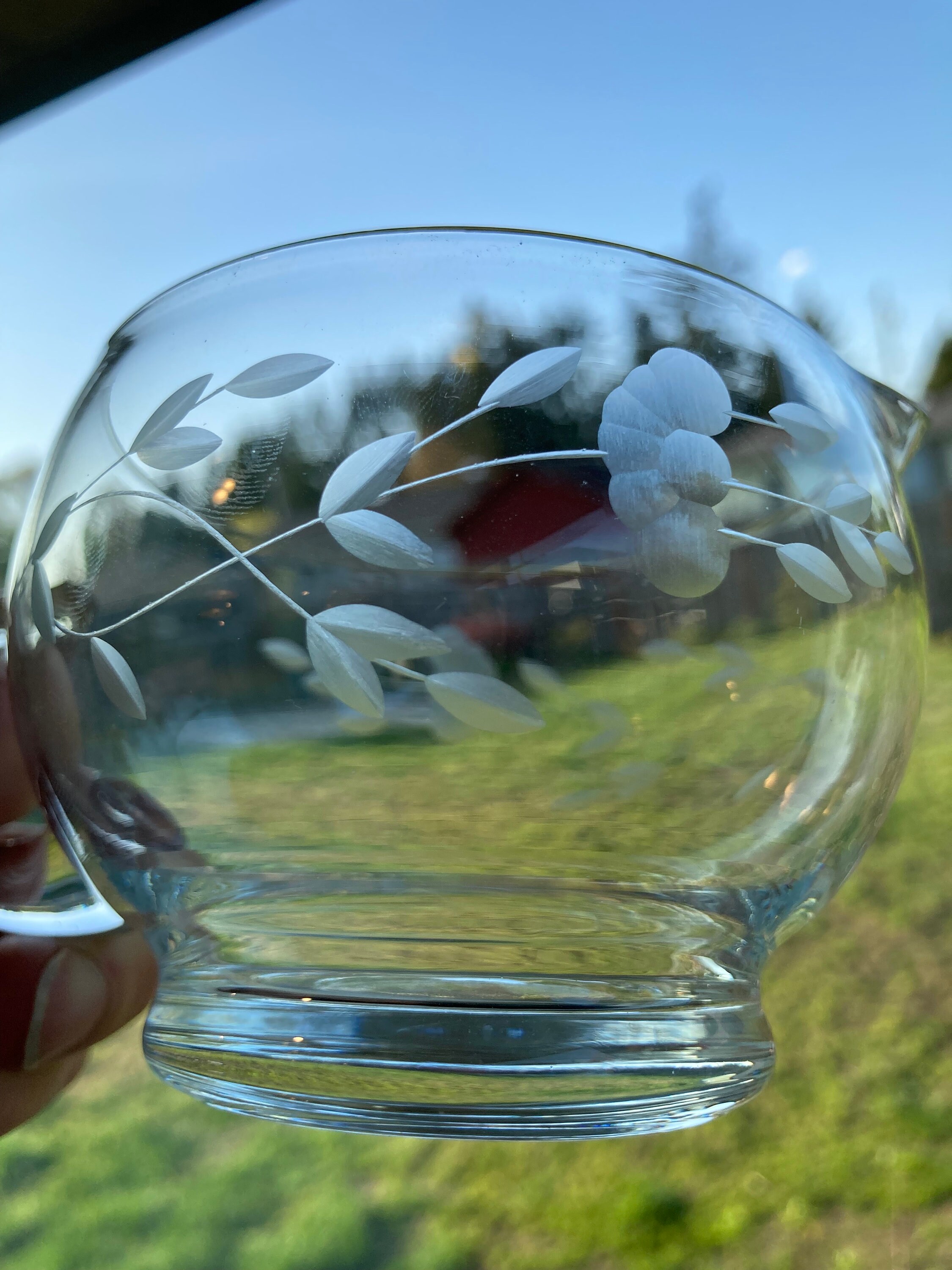 Vintage Princess House Cream and Sugar With Frosted Flowers Etched in