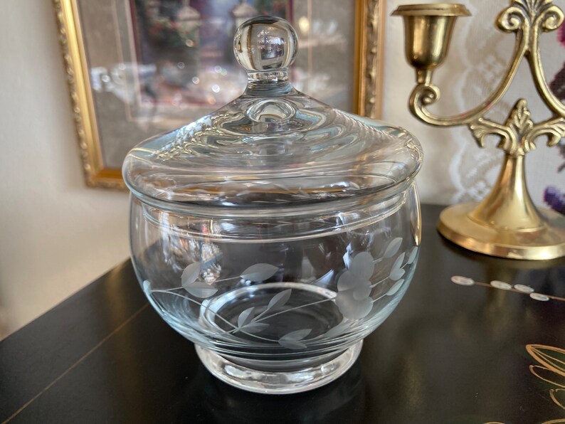 Vintage Princess House Cream and Sugar With Frosted Flowers Etched in