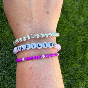 personalized word bracelet | kids name bracelet | stacking mama bracelet | custom name beaded bracelet | personalized gift | stretch bracele