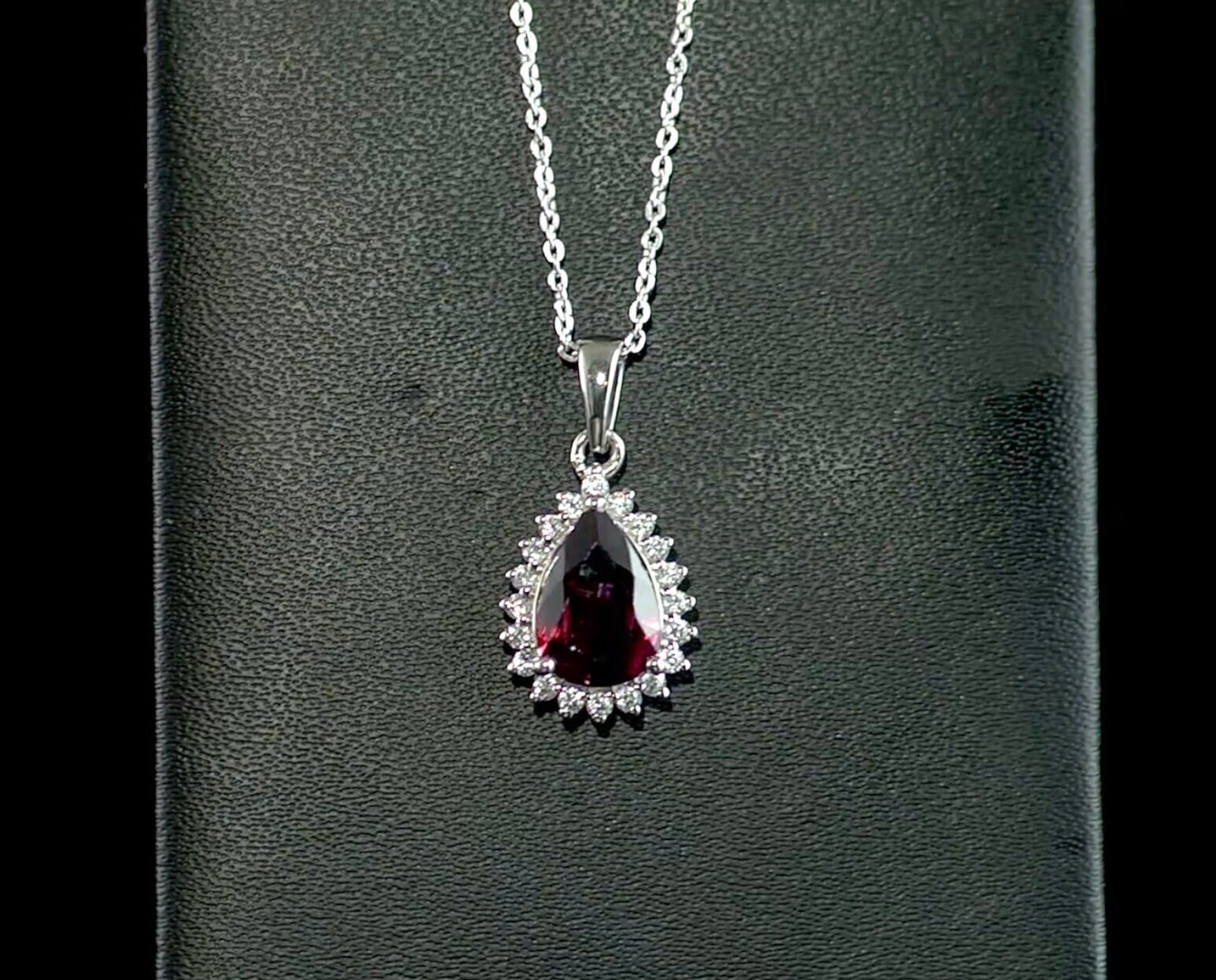 discounts cheap Rhodolite Garnet Necklace with White Zircon 2.35