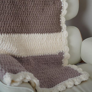 Baby Blanket, Neutral Baby Blanket, Handmade Blanket, Crochet Blanket, Block Colour Blanket