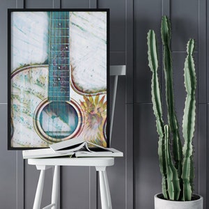 Guitar wall art collage digital download printable gift for musician guitarist music room decor present for music teacher love photography