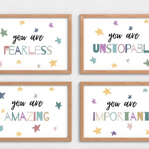 Kinder motivierende Wand Kunst kraftvolle positive Affirmationen für Kinderzimmer Klassenzimmer Schulzimmer Spielzimmer Spiegel Affirmation Galerie Wand png