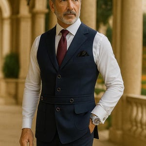 Bespoke Italian Linen Waistcoat: Old Money Style Vest, Made to Order