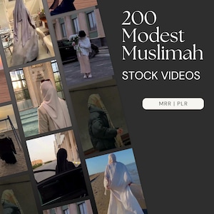 200 modesti video stock di musulmane, contenuti senza volto hijabi per i social media con MRR, PLR