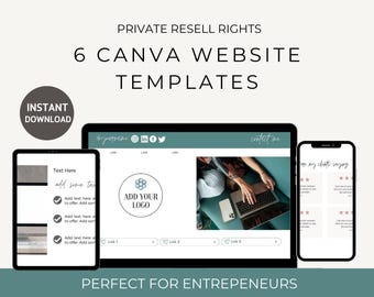 Canva Website Template: 6 Editable Landing Pages (Digital Download)