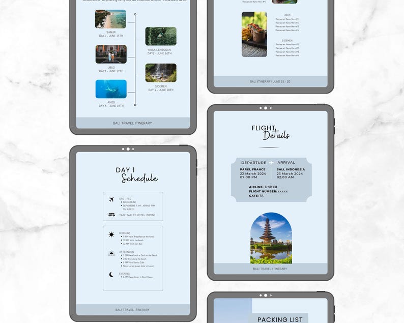 Editable Travel Itinerary Template: Canva Planner (digital Download ...