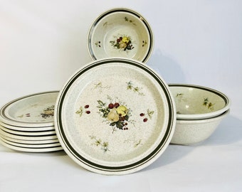 CHOICE Vintage Royal Doulton Cornwall Lambethware Open Stock Dishes | Double Line Green Trim | LS1015 | Stoneware Plates & Bowls