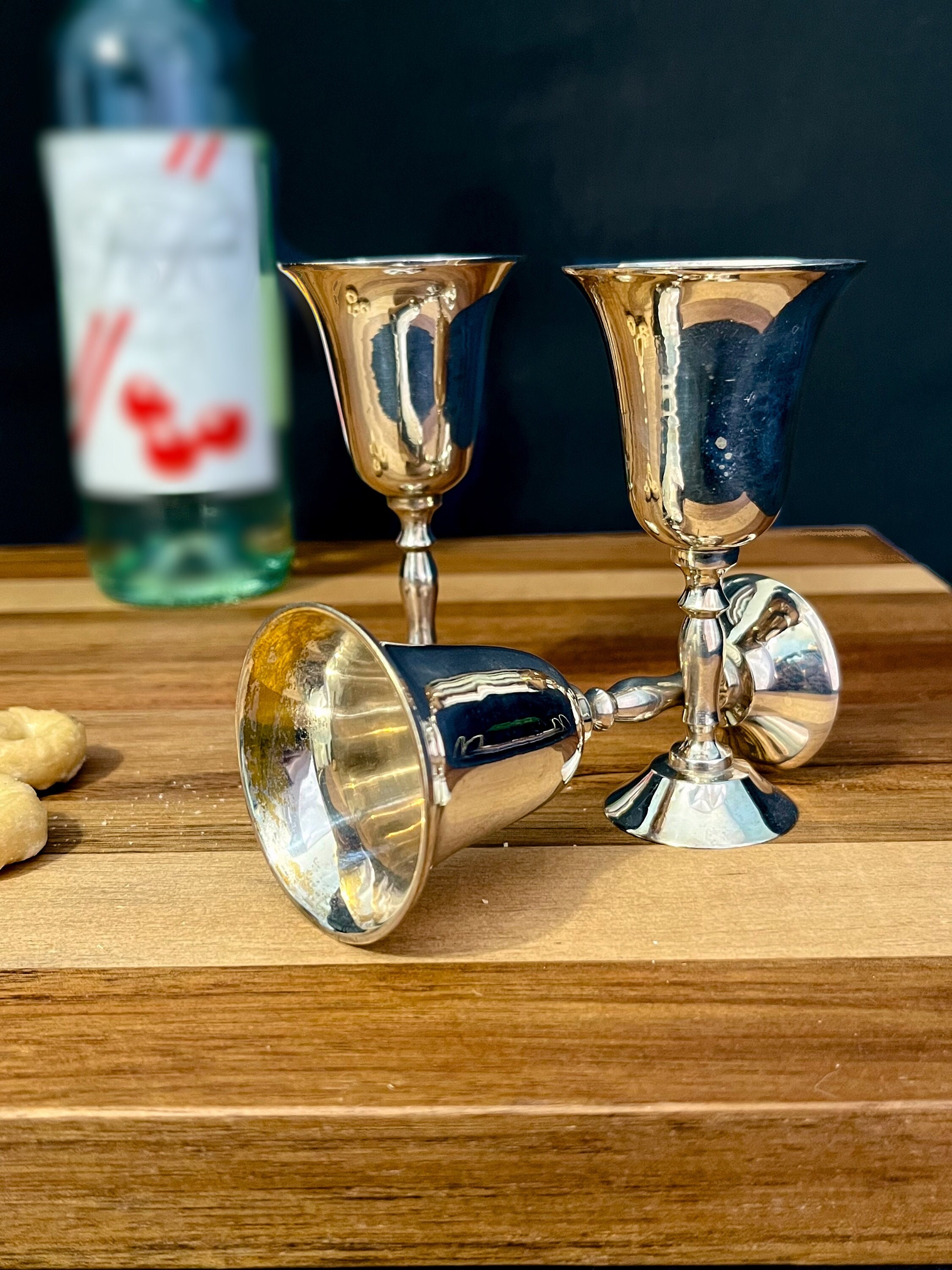 Set of Vintage Silver Plate Cordial Cups X3 Shot Glass Aperitif EP ...