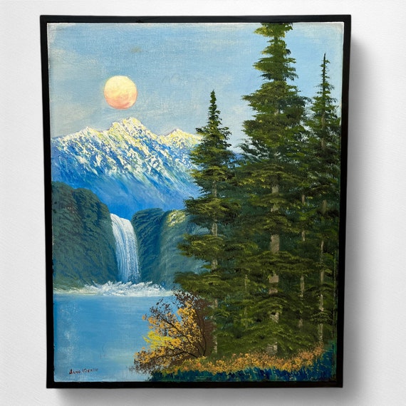 絵画 Mountain waterfall Amazon.com: Mountain Waterfall Chinese Canvas Paintings