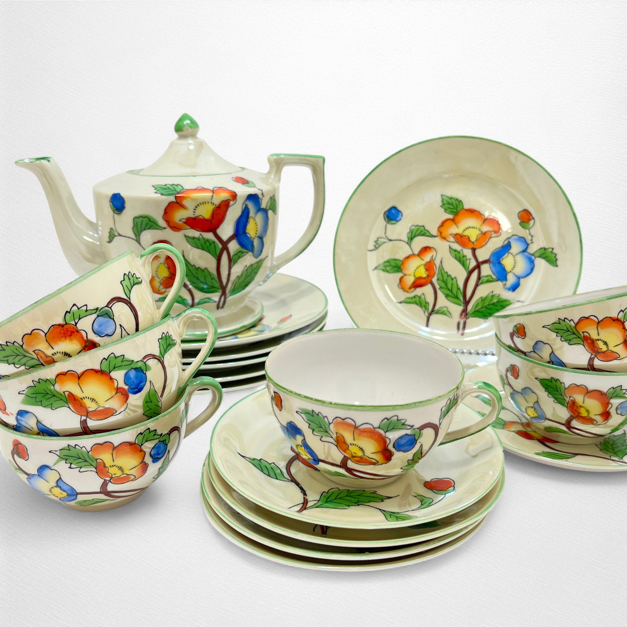 Vintage Lustreware Tea Set 6 - Etsy