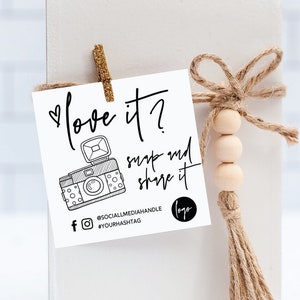 Snap and Share Card Template, Social Media Card Template, DIY Follow Us On Social Media, Like & Connect With Us Template, Canva