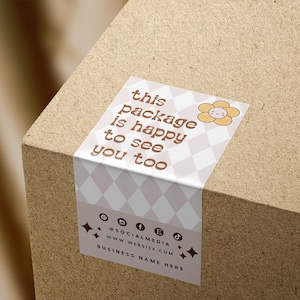 Box Seal Sticker Template, Modern Packaging Design, Editable Box Label, Printable Packaging Sticker, Shipping Label, Mailing Sticker