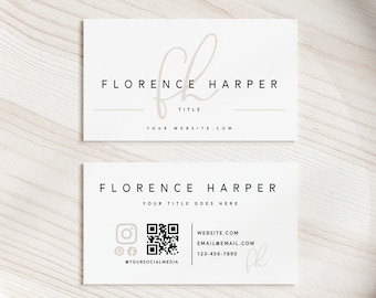 Business Card Template, Minimalist Business Cards, Chic Business Card, Calligraphy, Editable Business Card, Printable Business Cards