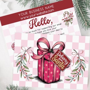 Boho Coquette Christmas Thank You Card Template, Elegant Holiday Thank You Card Template Coquette Style, Vintage Christmas Thank You Card