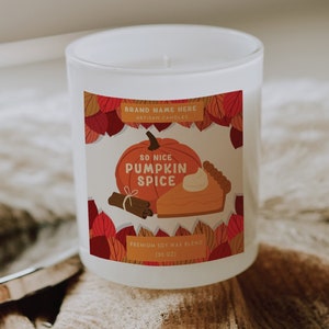 DIY Fall Candle Label Template, Autumn Pumpkin Spice Label, Customizable Candle Jar Label, Editable Canva Sticker Label, Candle Branding