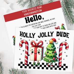 Retro Christmas Business Thank You Card Template, Holiday Printable Thanks For Your Purchase, Small Business Mailer Insert Card, Canva Card