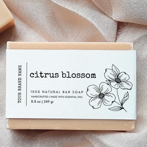 Soap Label Printable Canva Template, Bar Soap Wrap, Botanical Soap Label Template, Body Product Label Template, DIY Soap Band Label - MARI