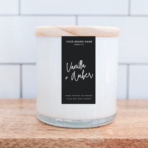 Vertical Candle Label Template Canva, Editable Minimal Candle Label, Modern Thin Candle Label, Printable Vertical Product Label DIY Label