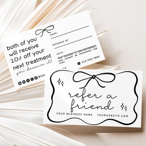 Referral Card Template, Refer a Friend Template, Client Referral Card, Editable Rewards Card Design, Printable Referral Discount Card-RAI