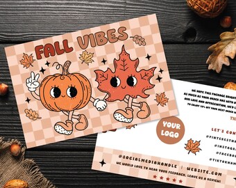 Fall Pumpkin Thank You Card Template, Editable Autumn Thank You Card ...