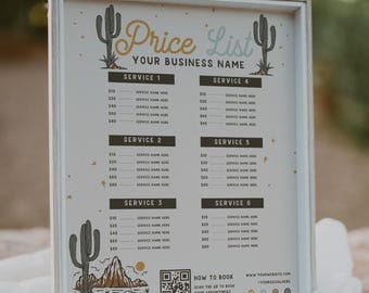 Small Business Price List Template, Editable Beauty Salon Price List, Printable Hair Salon Price List, Hair Stylist Price Sheet Template