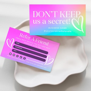 Referral Card Template, Refer a Friend Template, Client Referral Card, Editable Rewards Card Design, Printable Referral Discount Card-AURA