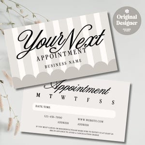 Luxury Appointment Reminder Card Template, Old Money Aesthetic, Editable Booking Card Canva, Chic Client Reminder, Boho Business Card - DOT
