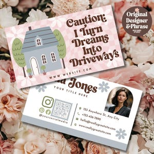 Editable Realtor Business Card Template, Canva Business Card Design, Modern Real Estate Agent Card, Instant Download, DIY Template - Wren
