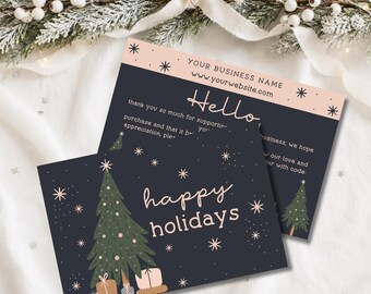 Christmas Tree Business Thank You Canva Template, Editable Package Insert, DIY Holiday Thank You Card, Thanks For Your Purchase