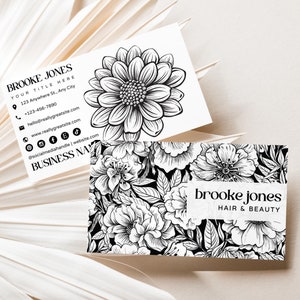 Rustic Botanical Business Card Canva Template, Instant Download, Printable Business Card, Editable Business Card, DIY Business Branding-LUCE