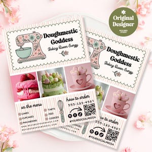 Personalized Cake Business Flyer, DIY Bakery Marketing Template, Cookie Shop Canva Flyer, Cupcake Macaron Promo Printable- JAN