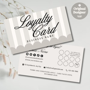 Editable Loyalty Card Template, Small Business Punch Card, Printable Rewards Discount Card, DIY Customer Appreciation Canva Template - DOT