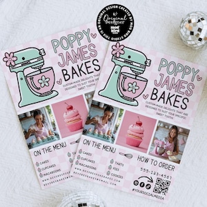 Cake Business Flyer Canva Template, DIY Bakery Marketing Flyer, Cupcake Macaroons Business Flyer, Printable Cookie Shop Baking Flyer- JAN