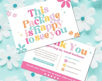 Thank You for Your Order Card Template Canva, Editable Order Package Insert, Printable Order Card-MOD