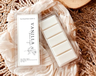 Editable Wax Melt Label Template Canva, Modern Snap-Bar Clamshell Label, DIY Customizable Wax Tart Label Template, Instant Download