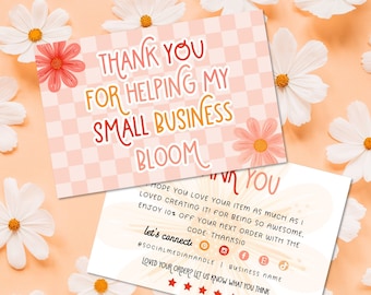 Thank You for Your Order Card Template Canva, Editable Order Package Insert, Printable Order Card