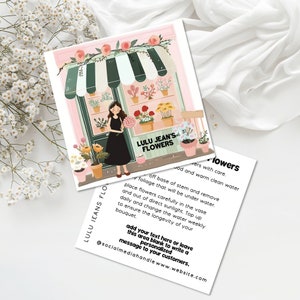 DIY Flower Care Card Template, Florist Fresh Cut Flowers Care Instructions, Florist Business Enclosure Card Template, Flower Card-LULU