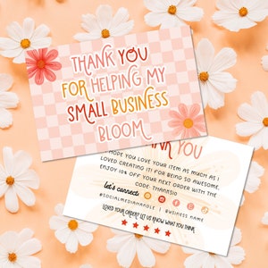 Thank You for Your Order Card Template Canva, Editable Order Package Insert, Printable Order Card