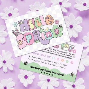 Hello Spring Thank You Card Template, Printable Appreciation Note, DIY Canva Editable Design, Floral Greeting, Instant Download