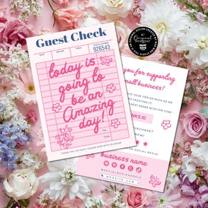 Trendy Business Thank You Card Canva Template, Editable Guest Check Customer Thank You Business Packaging, DIY Cute Fun Insert Card - LOLA