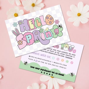 Printable Easter Appreciation Note, Hello Spring Thank You Card Template, DIY Canva Editable Design, Floral Greeting, Instant Download