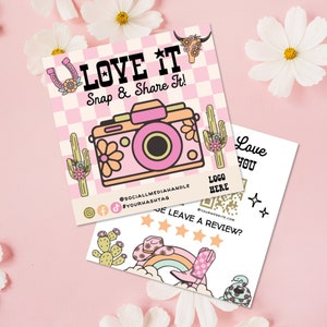 Retro Snap and Share Card Template, Social Media Card Template, DIY Follow Us On Social Media, Like & Connect With Us Template, Canva - WEST