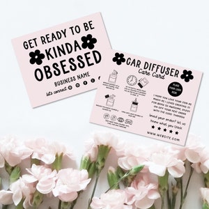 Car Diffuser Care Guide Editable Canva Template, DIY Car Air Freshener Use Instructions, Printable Diffuser Instruction Card Insert - LOU