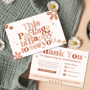 Thank You for Your Order Card Template Canva, Editable Order Package Insert, Printable Order Card - MOD