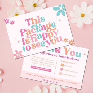 Thank You for Your Order Card Template Canva, Editable Order Package Insert, Printable Order Card - MOD