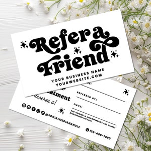 Referral Card Template, Refer a Friend Template, Client Referral Card, Editable Rewards Card Design, Printable Referral Discount Card-SHAY