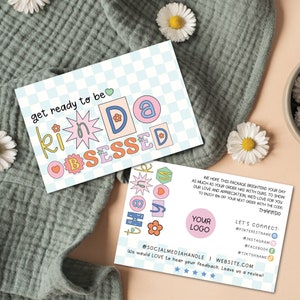 Editable Retro Daisy Small Business Thank You Card Canva, Printable Rainbow Thanks For Your Purchase Card, DIY Cute Business Package Insert