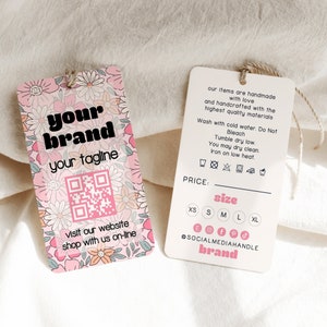 Product Tags | Price Tag Template | Price List | Hang Tag | Editable Business Garment Care Tag | DIY Canva Template Clothing Tag