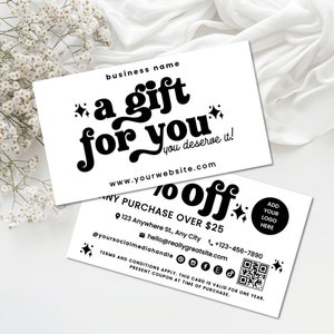 Retro Coupon Card Template, Printable Business Coupon Canva Template, Groovy Business Promo Card, Business Marketing Card Promotional-SHAY